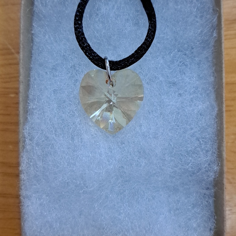 Evening Gold Crystal Heart Necklace
